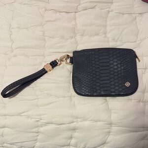 Kendra Scott Black Snake Pattern Wristlet Clutch